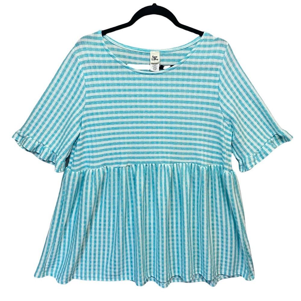 Sew In Love Aqua and White Gingham Dress